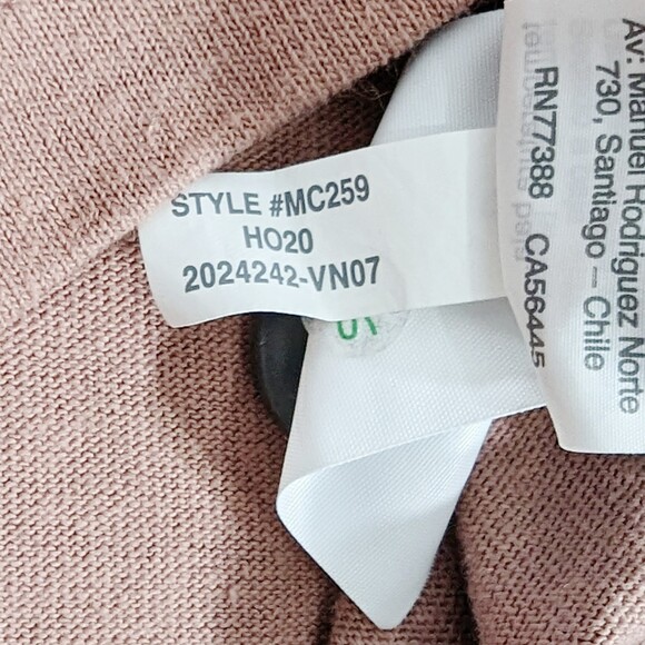 Madewell Button-Sleeve Turtleneck Top Dusty Rose S - Picture 5 of 7